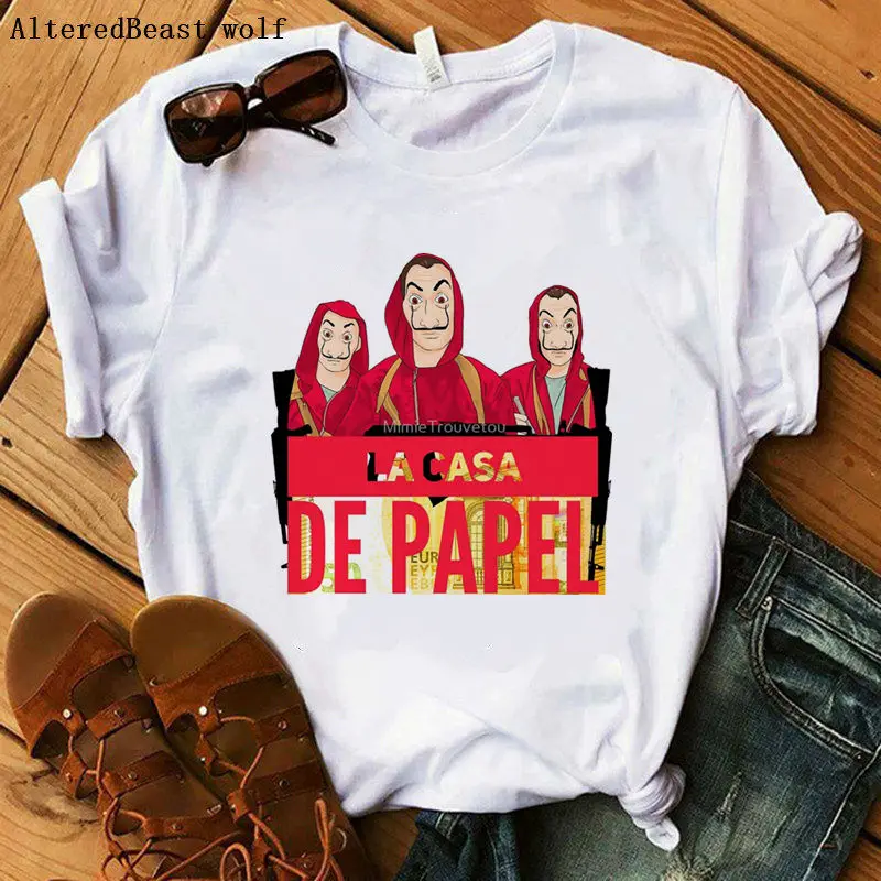 Женская футболка с коротким рукавом La Casa De Papel модные топы надписью The House of Paper для