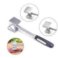 1pcs aluminum alloy double sided mirror light loose meat hammer for meat minced meat tenderizer meat steak hammer kitchen tools