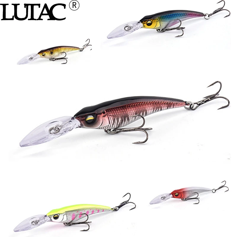 

5 шт Цвет комбо LUTAC рыболовная приманка жесткая пластиковая приманка minnow YOYO60 60 мм 5,5 г тройной происхождение крюк-воблер 3D глаза