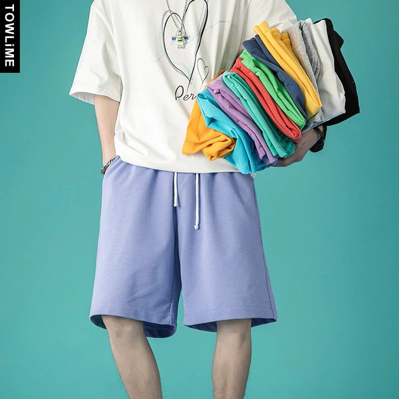 

Шорты мужские однотонные до колен, модные повседневные свободные брюки в Корейском стиле, уличная одежда в стиле Харадзюку, спортивные штан...