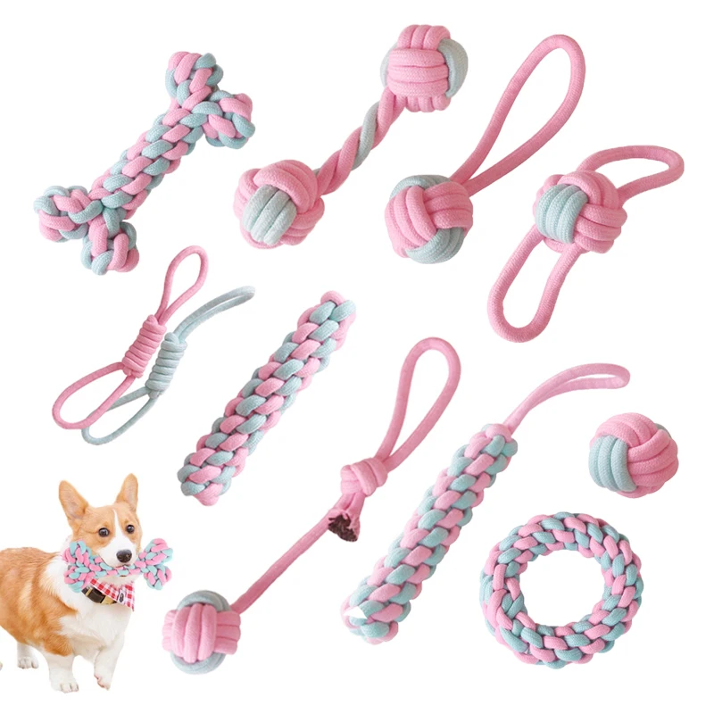 

Pet Dog Toy Cotton Rope Chew Toy Bite Resistant Teeth Cleaning Ball Toy For Small Medium Large Dogs Outdoor Traning Pet Supplies