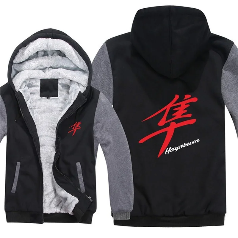 

Winter Hayabusa Hoodies Warm Men Fashion Wool Liner Jacket Hayabusa Sweatshirts Men Coat