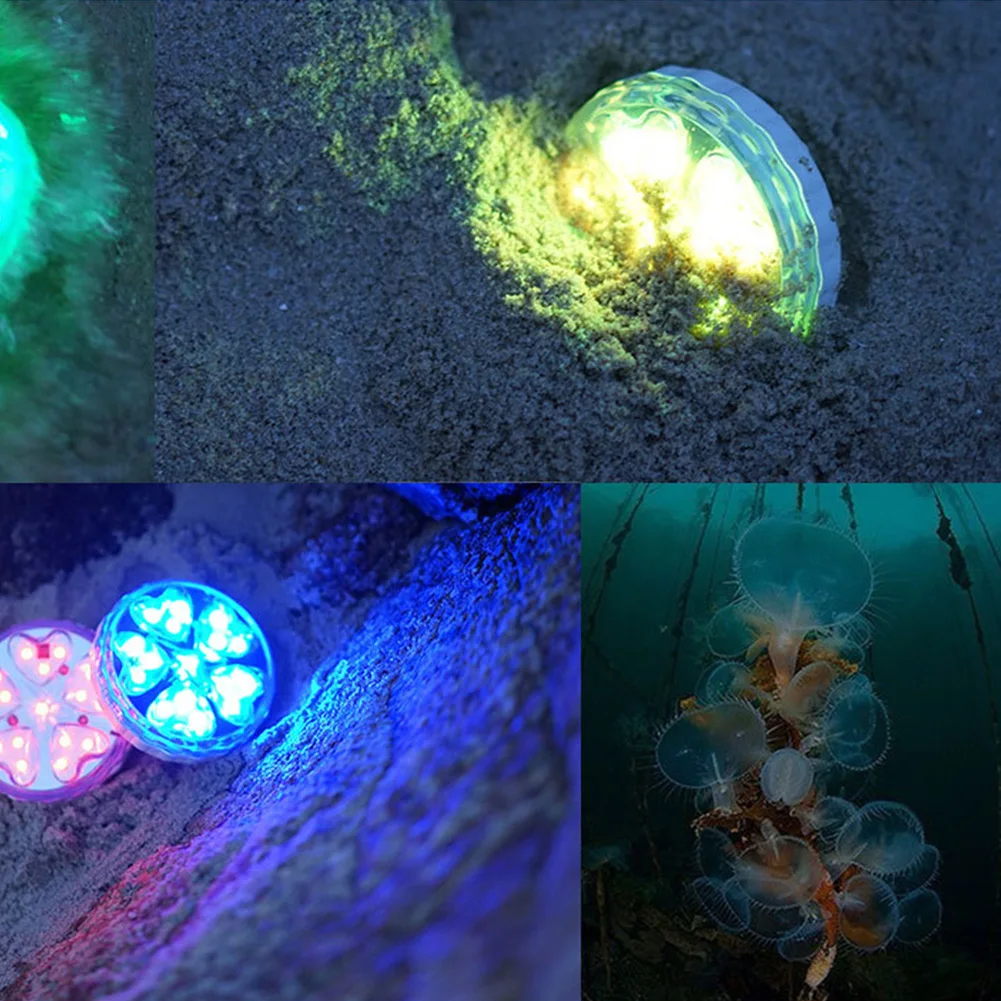 

2pcs Swimming Pool Magnetic Romantic Underwater Light Easy Install Fountain Fish Tank Small Heart Shaped Remote Control RGB LED