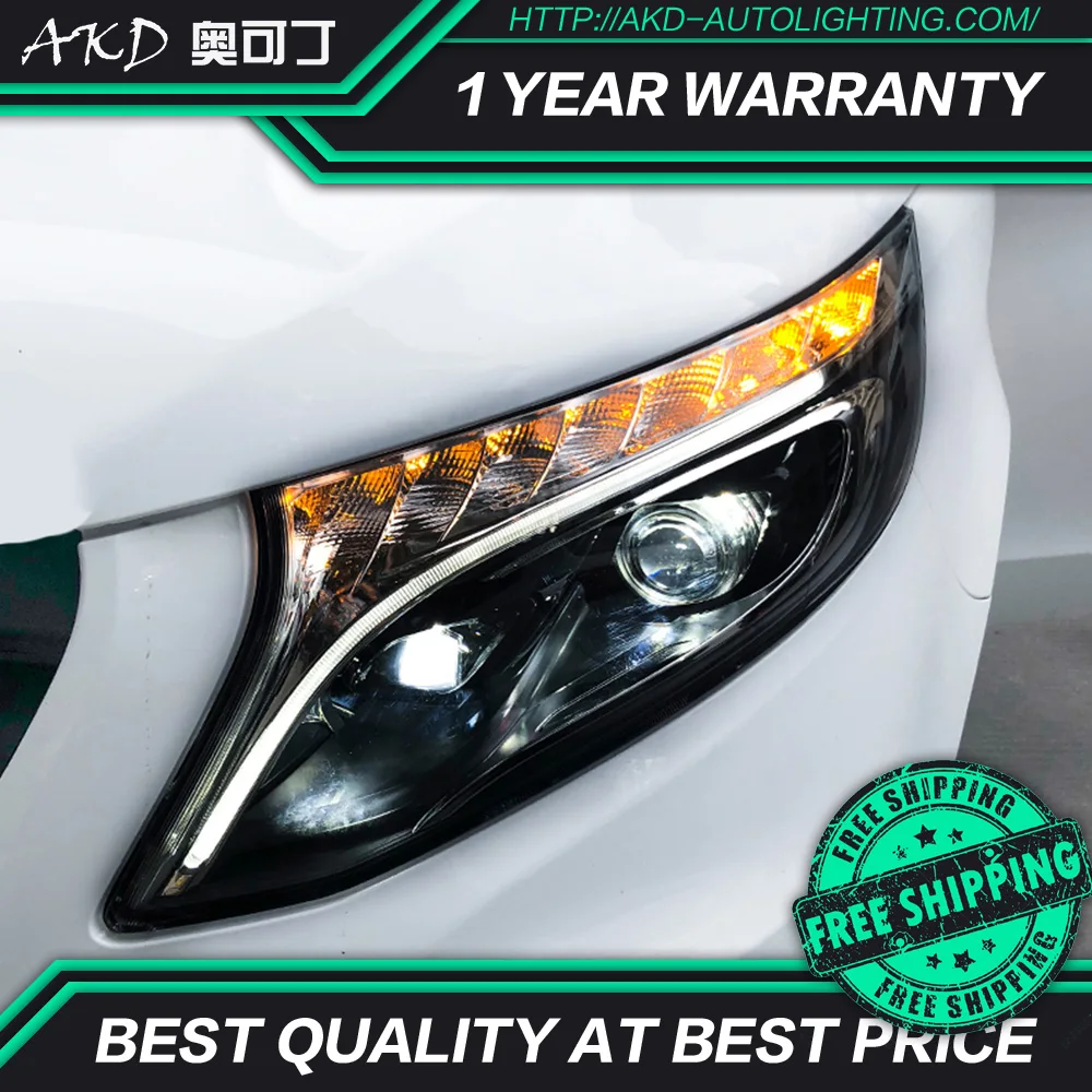 АКД Тюнинг автомобиля фары для Мерседес Бенц Вито 2016 2019 светодиодные DRL