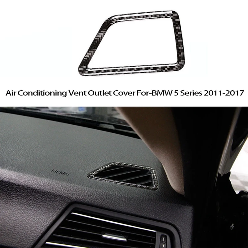 

2PC Carbon Fiber Car Air Conditioning Vent Outlet Cover Trim for-BMW 5 Series 2011-2017 Car Styling