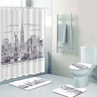 Занавеска для душа с изображением Нью-Йорка, в современном стиле, для ванной комнаты, коврики, ковер, картина