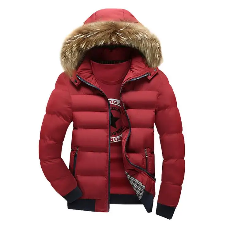 Fur Collar Winter Parka Long Winter Jacket Men  Thick Warm Coat Hooded Jacket Windproof Padded Cotton Coat Asia Size M-4XL