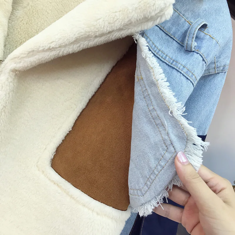 Зимний женский костюм бархатная Толстая джинсовая куртка топы и трикотажное