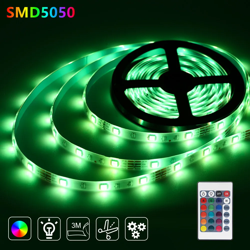 

RGB LED Strip 5050 Flexible Light Strip Waterproof Ribbon Light Tape rgb TV LED Backlight Lamp Decoration Lighting Colorful Lamp