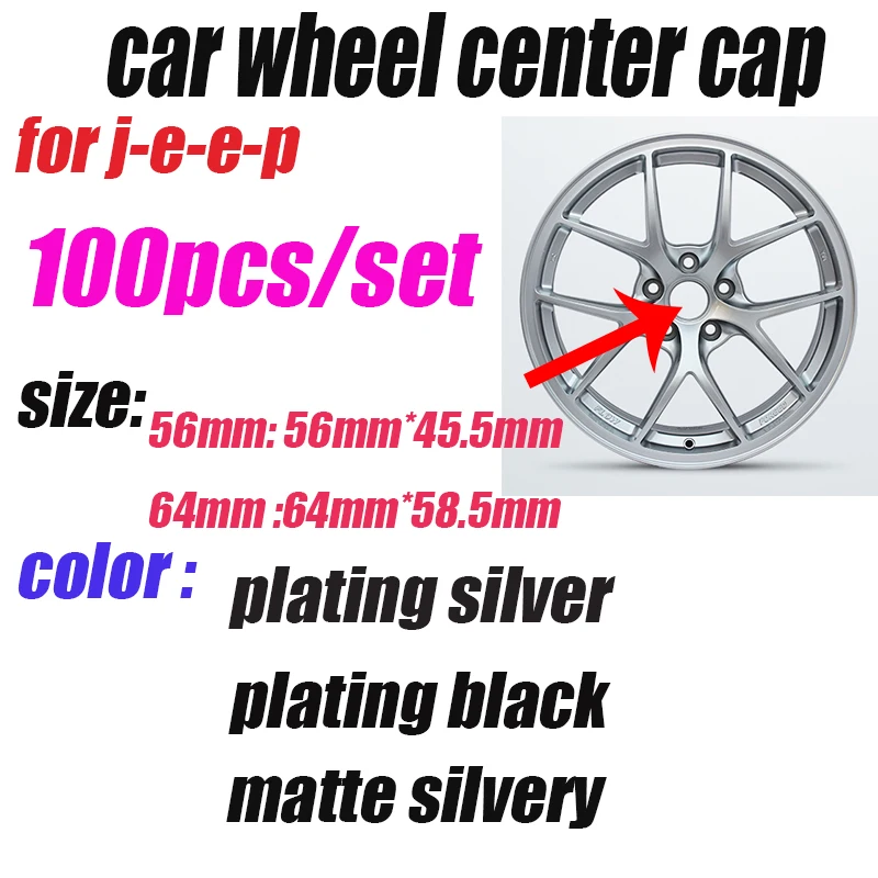 

Wholesale Price 100PCS Car Logo Emblem Wheel Center Cap Covers Wheel Rim cap Emblem 56mm 64mm For Cherokee Liberty Rubicon