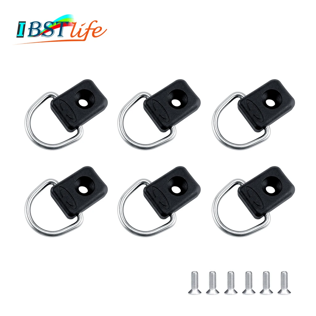 

6PCS Kayak D Rings Fitting Outfitting Fishing Rigging Bungee Kit Accessory Boat Canoe Rowing Deck Loop Mounting Tie Down Kit