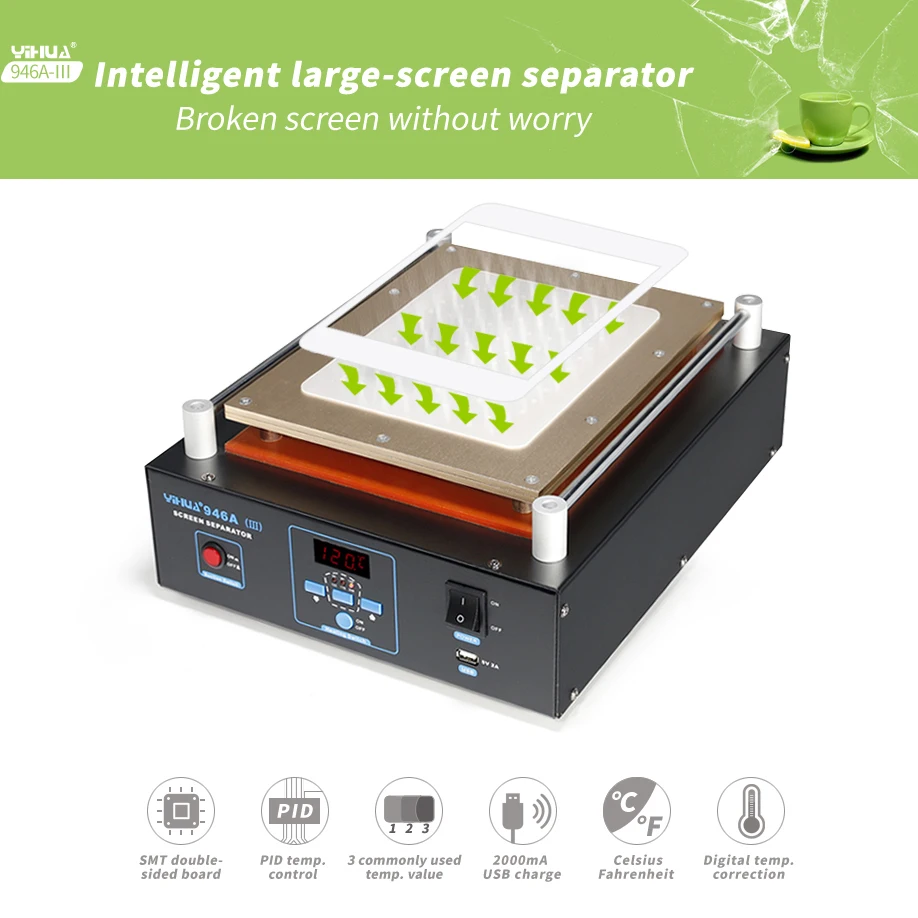 

YIHUA 946A-III LCD Screen Separators Platform Machine Vacuum Separator Screen Repair Tools with USB Charging