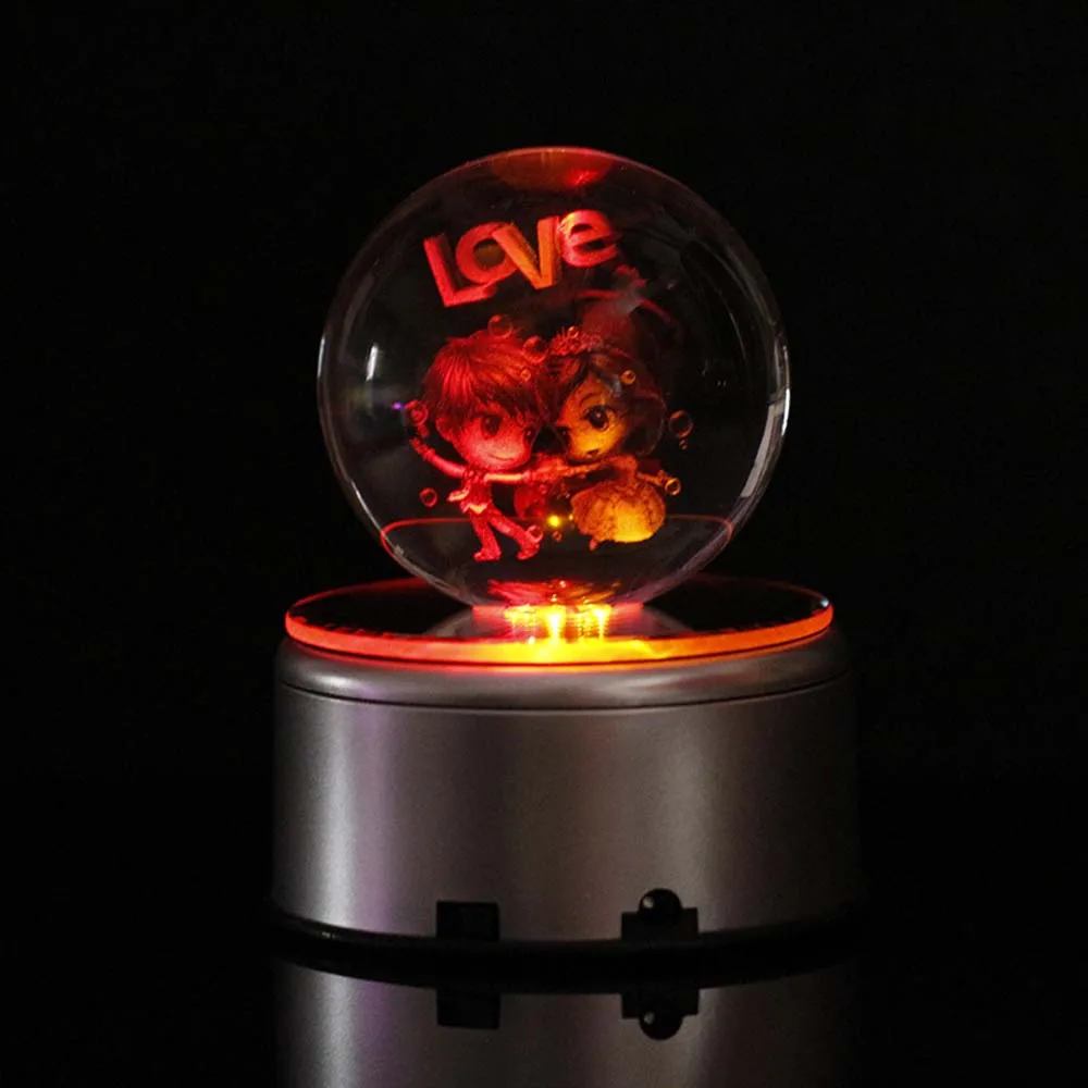 7 LED USB вращающаяся светящаяся основа светлая красочная круглая подставка для