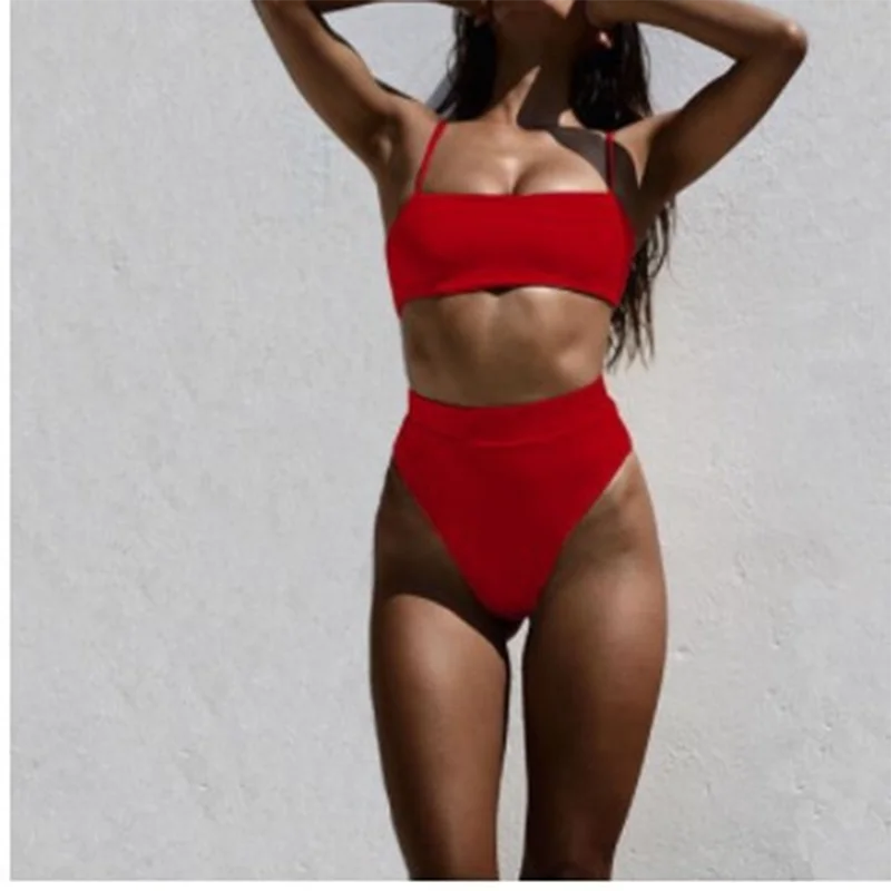 

Hot Sale Sexy Women Wireless Push Up Bra Bikini Set High Waisted Swimwear Swimsuit Beach Bikini Biquini Vintage Bathing Suits
