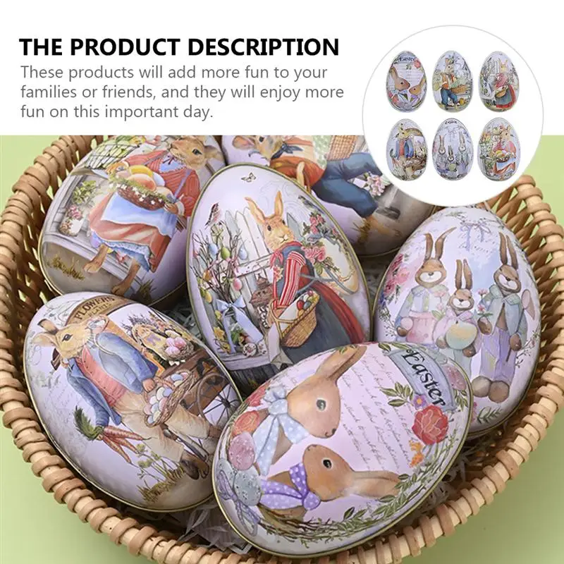 

6pcs Easter Egg-shaped Candy Box Decorative Jewelry Box Gift Package Box