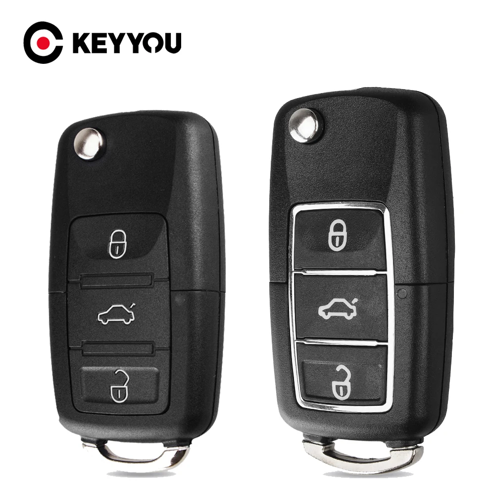 Чехол-книжка KEYYOU для Volkswagen Vw Jetta Golf Passat B5 B6 Beetle Polo Bora Caddy MK5 Skoda с 3 кнопками |