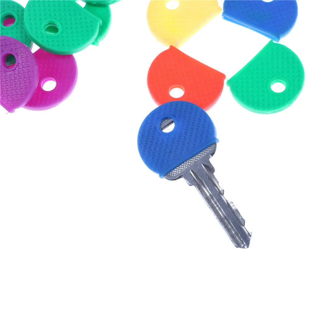 

10pcs Fashion Hollow Key Covers Topper Keyring Multi Color Rubber Soft Key Locks Keys Cap