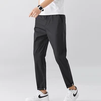 mens casual pants breathable cotton regular fit trousers crease resistant male classic style pants