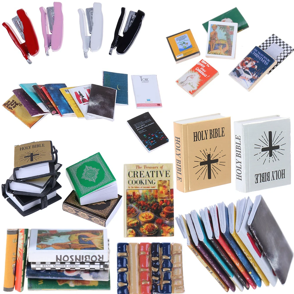 Книги газета ноутбук книжная полка рюкзак Caculator Зажим Модель Кукольный домик