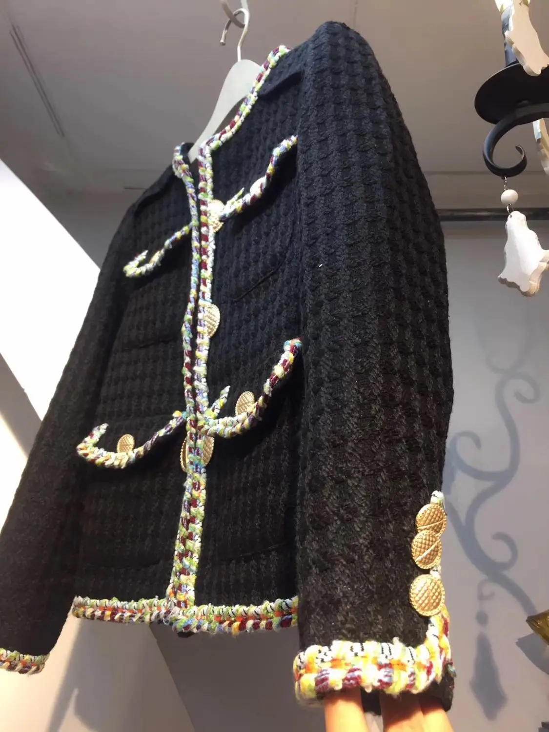 Высококачественная женская дизайнерская твидовая куртка Осеннее женское