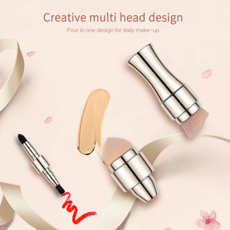 

Кисть для макияжа 4 в 1, Кисть для макияжа глаз, бровей, губ, маскирующая кисть для румян, основы, профессиональные инструменты для макияжа DW