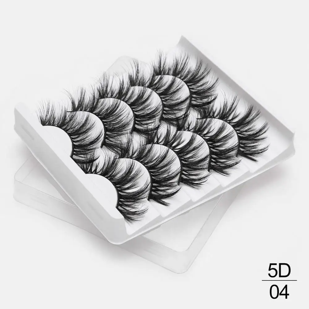 5D04 5 пар ресниц натуральные длинные 3D Искусственные норковые ресницы толстые ручная работа полная полоса ресницы Объемные мягкие норковые ресницы накладные ресницы - Цвет: 5D04