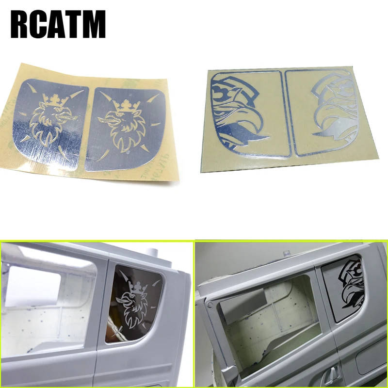 Декоративная металлическая наклейка для заднего стекла 1/14 Tamiya RC грузовик прицеп