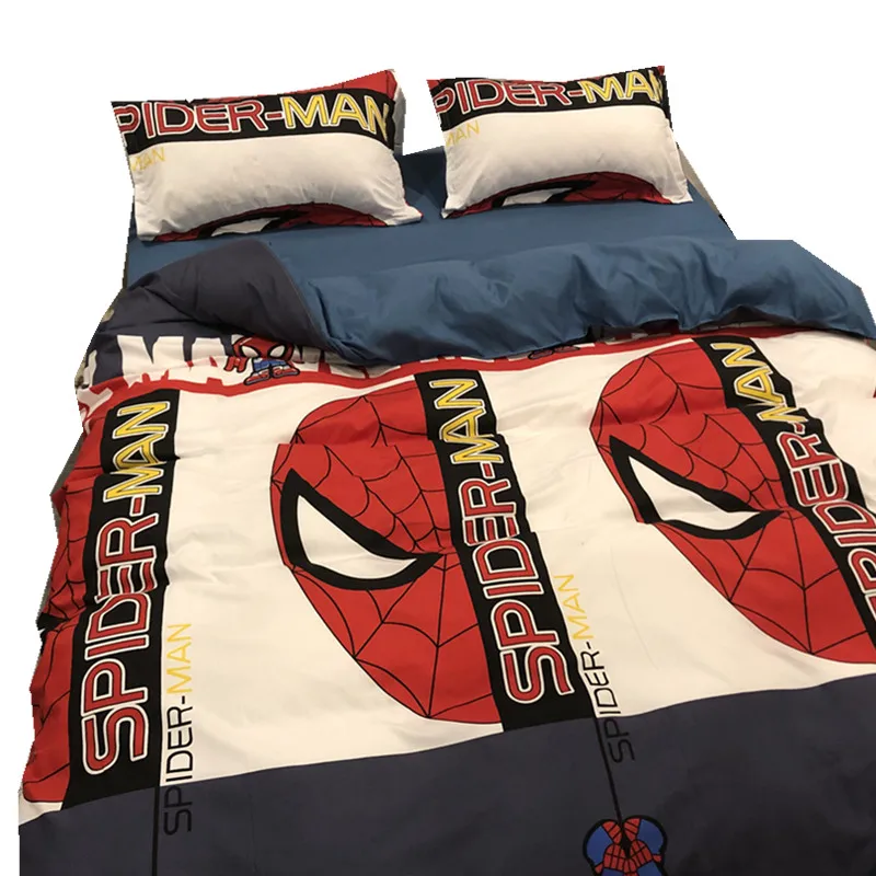 

Disney Cartoon Spider-Man Four-Piece Bedding Set Children Boys Students 1.8 M Bed Sheet Four-Piece Set