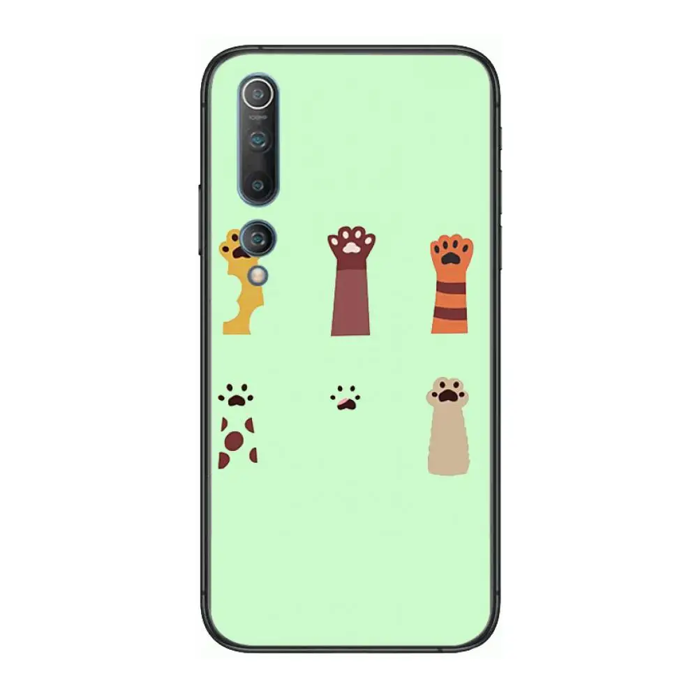 

Cute dog paw Style cartoon Phone Case For xiaomi mi11 5g 10 liti Ultra 9Pro SE 3 8 Note Anime Black Cover Silicone Back Pretty t