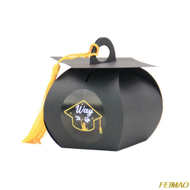 

24pcs Black Hat Style Graduation Celebration Party Candy Box Packaging Gift Box