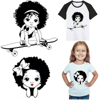 black and white patches on clothing little girl diy t shirt hoodies iron on transfers sticker thermal stickers on clothes