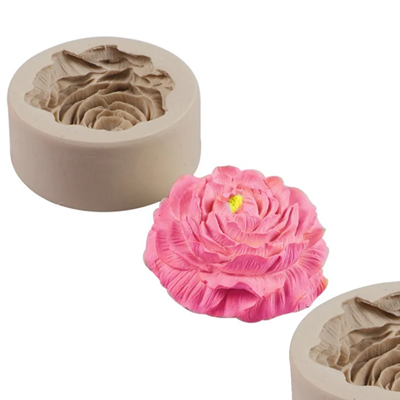 

High quality Aromatherapy Candle Mold Handmade DIY Large Peony Handmade Soap Model Plaster Mold DIY Accessories Easy to Clean
