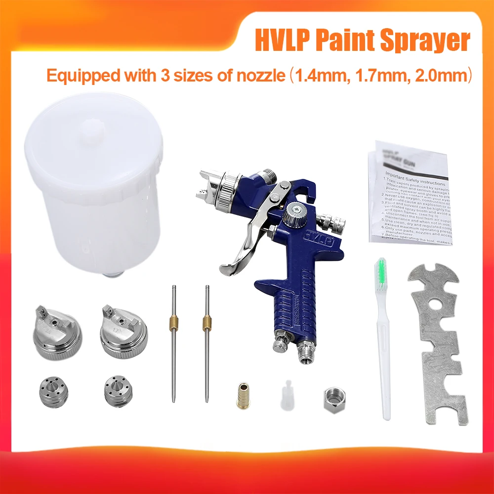 High Atomisation Mini Aluminium Alloy HVLP Air Paint Spray Gun Sprayer Airbrush Tool Set with 1.4mm 1.7mm 2.0mm Nozzles | Инструменты