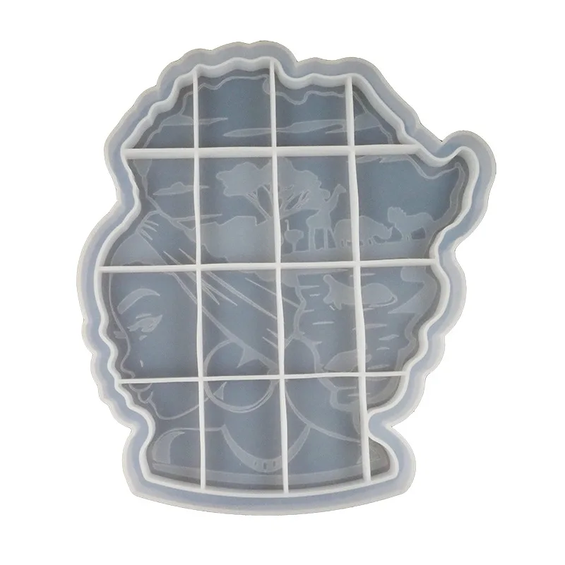 

DIY Crystal Glue Mold Fruit Plate Large Tray Coaster Plate Creative Resin African Goddess Head Silicone Mold
