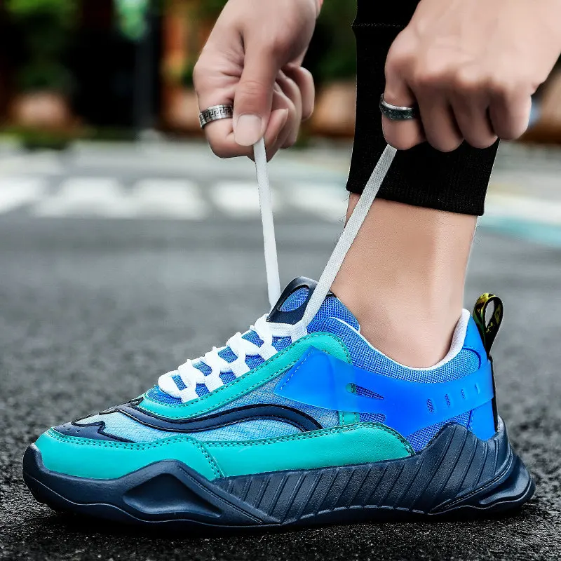 

Summer Yellow Fashion Designer Running Shoes Men Sports Shoes Streetwear Jogging Breathable Mesh Sneakers Men Platform Trainers