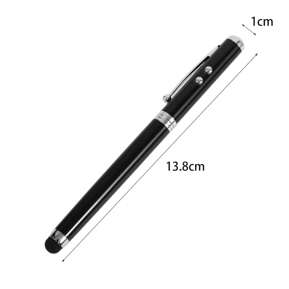 

4 In 1 Multifunctional LED Light Touch Screen Capacitor Pen Laser Type Handheld Ballpoint Pen Metal Body Electronic Touch Pen