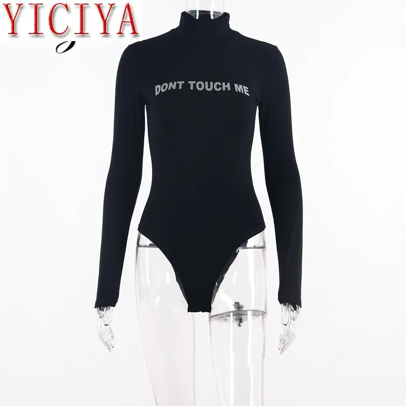 

Sexy Women jumpsuits for women 2020 summer bodysuit reflective letter cotton streetwear clothe letter Long Sleeve Print Bodysuit