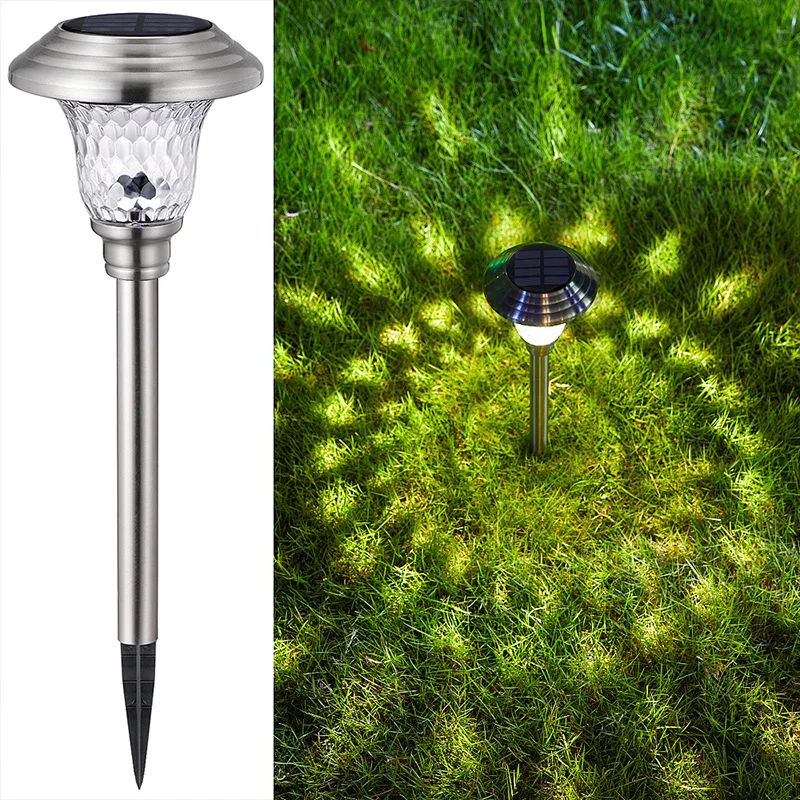 

solar lawn lamp outdoor waterproof stainless steel glass led garden landscape plug light