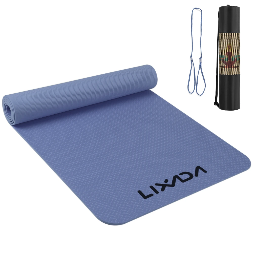 

Коврик для фитнеса Lixada 183x6, 1 см, толщиной 6 мм, нескользящий, с сумкой для йоги