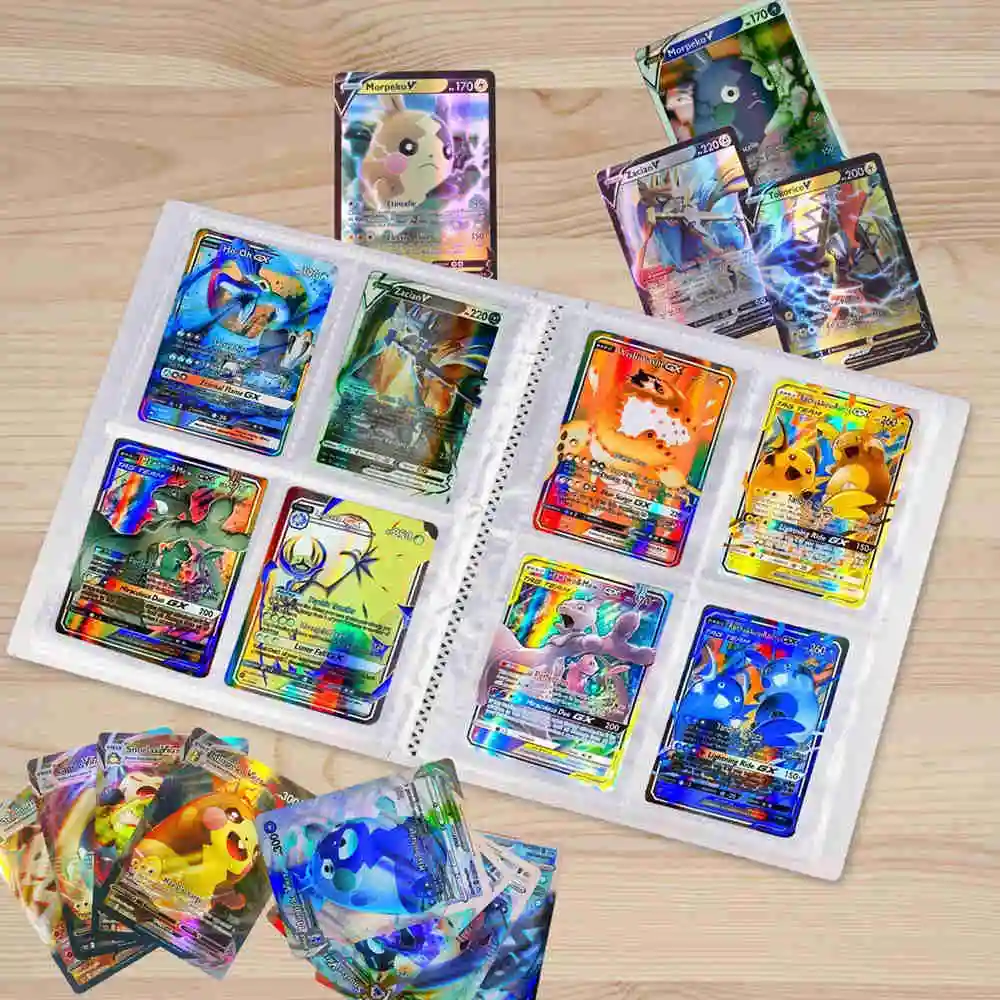 

240Pcs Album Pokemon Cards Book 4 Pocket Game Card GX EX Anime Cartoon Pokemon Binder Collection Folder Kawaii Boy Kids Toy Gift
