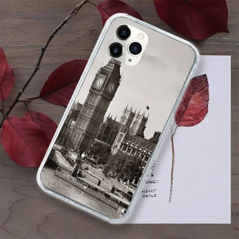 

London big ben Phone Case Transparent for iPhone 11 12 mini pro XS MAX 8 7 6 6S Plus X 5S SE 2020 XR