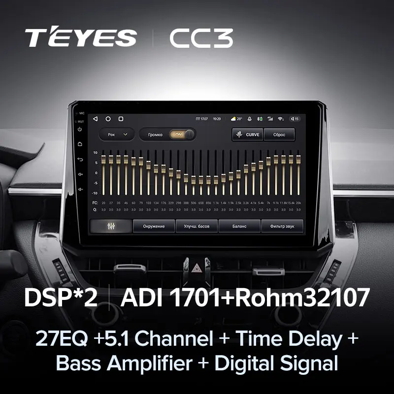 TEYES CC3 Штатная магнитола For Тойота Королла Toyota Corolla 12 2018 - 2020 до 8-ЯДЕР 6 + 128ГБ 27EQ DSP