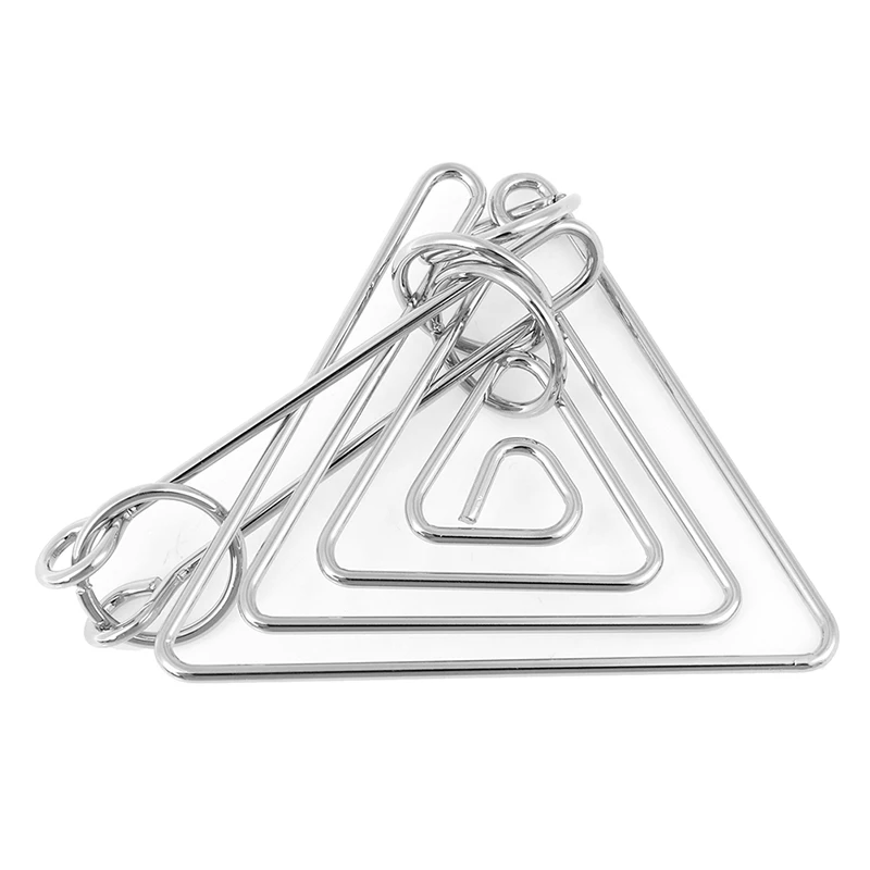 

Challenging Metal Triangular Ring Puzzle Brain Teaser Game for Adults Brain Development Kids Educational Interactive Toys Gifts
