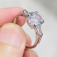 18k gold ring for women natural 2 carat diamond with diamond jewelry anillos de bizuteria anillos mujer gemstone rings rings box
