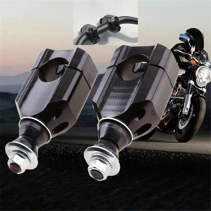 

2Pcs 7/8 Inch 22mm 11/8 Inch 28mm CNC Motorcycle Handlebar Mount Riser Clamp Aluminium HandleBar Mounts Clamp Riser - Black