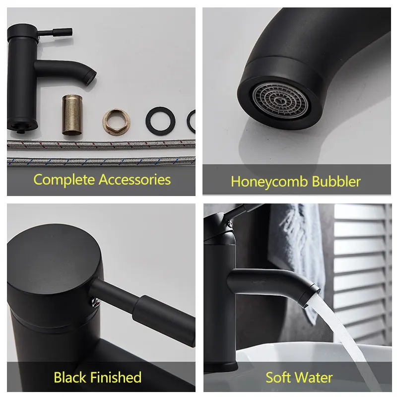 

Square Chrome and Black Waterfall Basin Sink Faucet Bathroom Mixer Tap Wide Spout Vessel Sink Fauet Hot Cold Water Tap