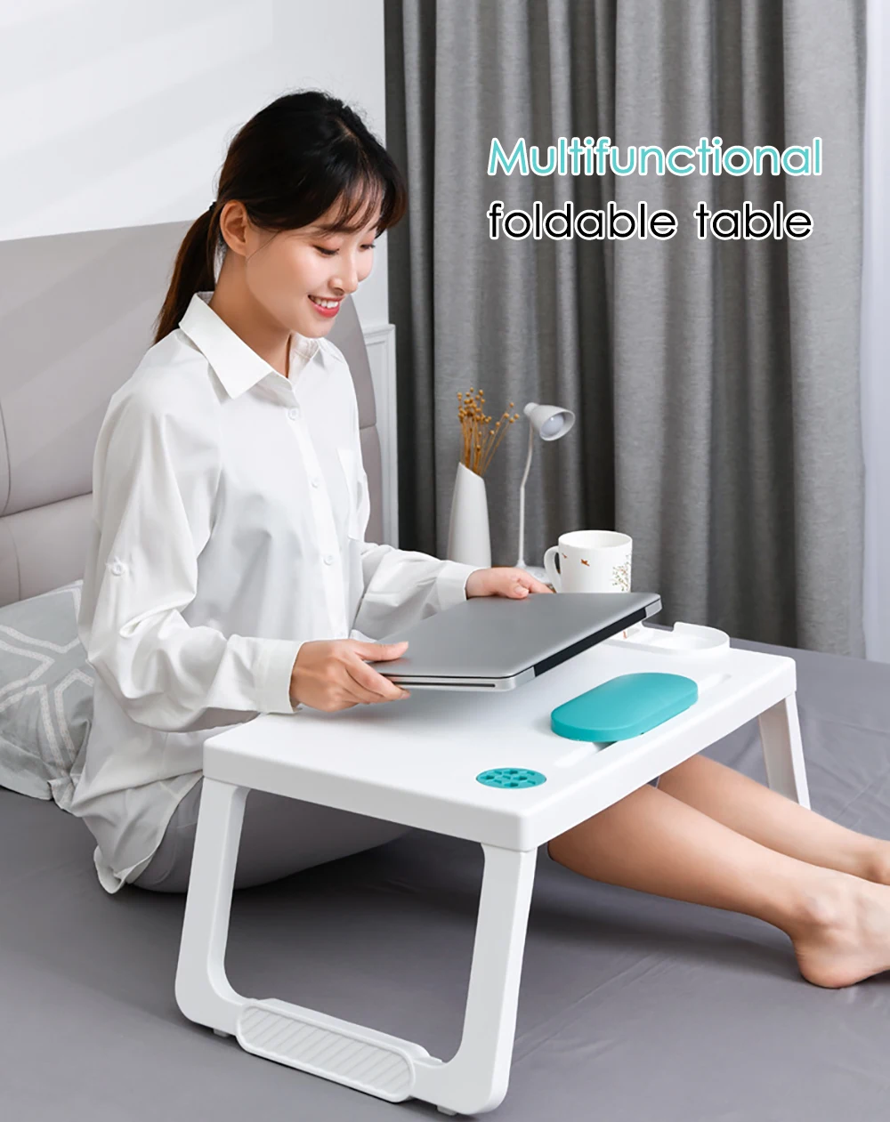 Складной стол для ноутбука Пластик кровать лоток Многофункциональный