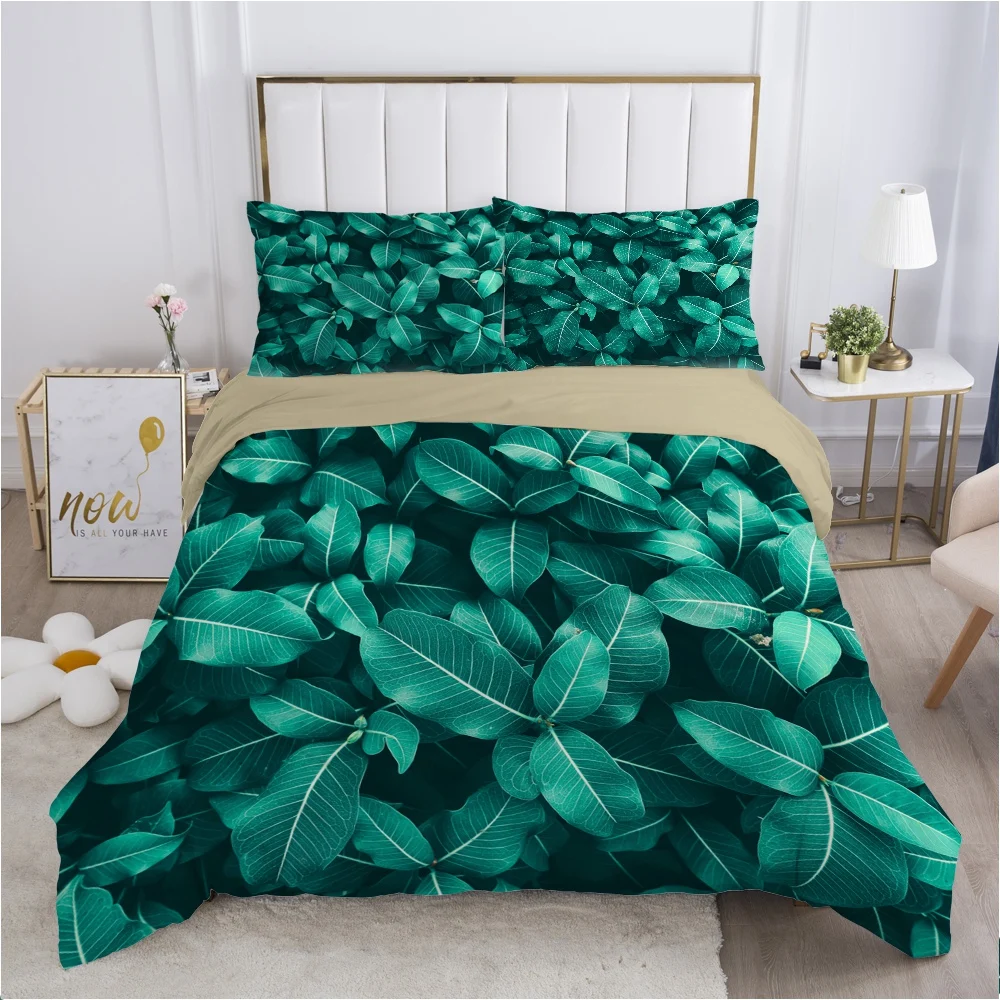 

2/3pcs Duvet cover set pillow case Bedding set Queen King Euro Bed linens 220x240 140x200 240x260 Bed set nordic Dark green