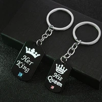 retro fashion her king his queen crown couple keychain for lovers romantic bag pendant accessories car key ring key chain gift