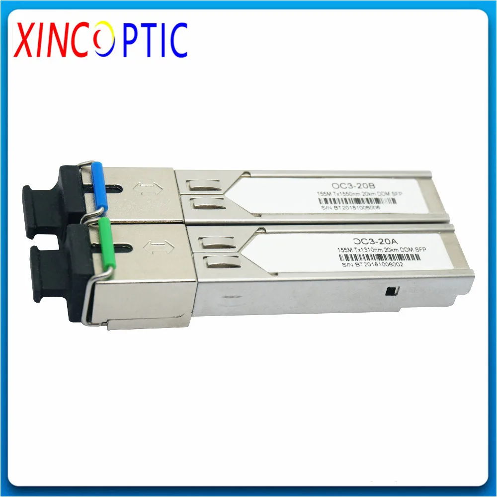 Двунаправленный приемопередатчик WDM BIDI DDM SC LC SFP 155 Мбит/с 1310 нм 20 км оптоволоконный